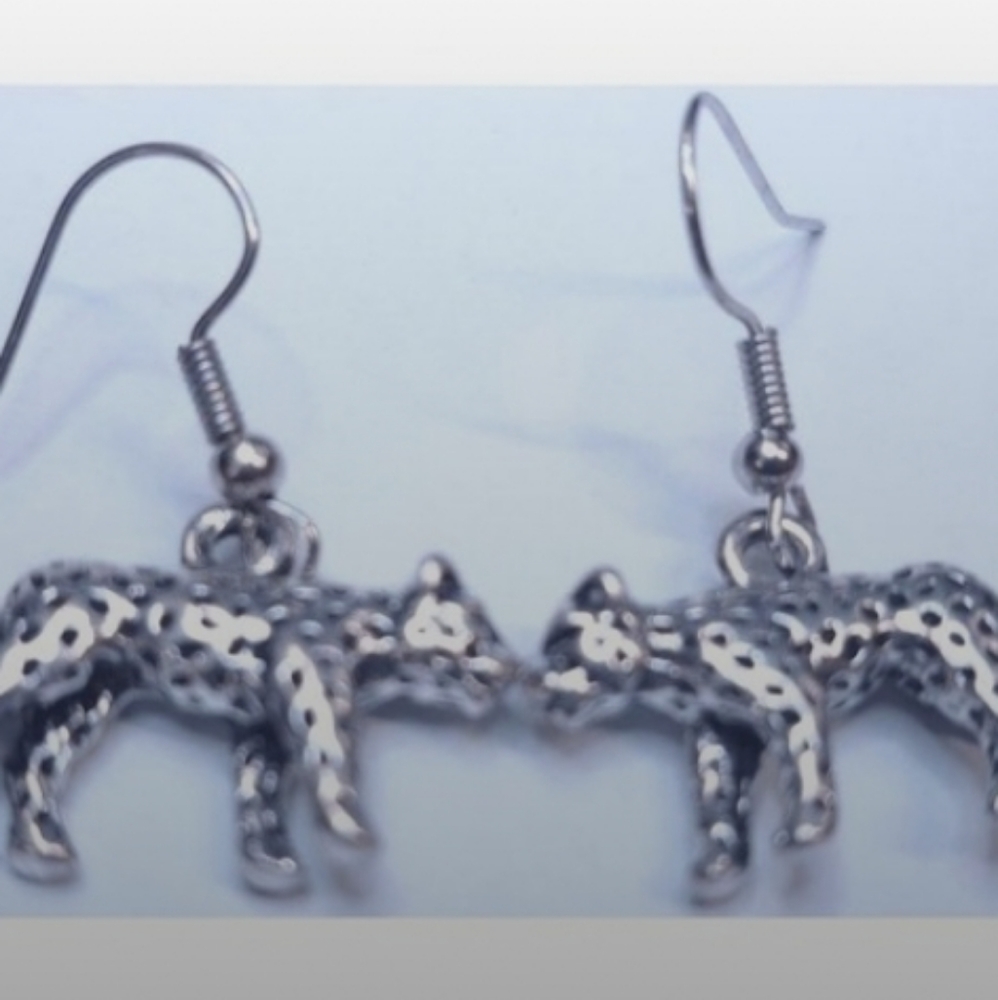 Leopard Cheetah Jaquar Tiger Cat Earrings Feline Lover Silver NEW Hand Crafted - Picture 4 of 7